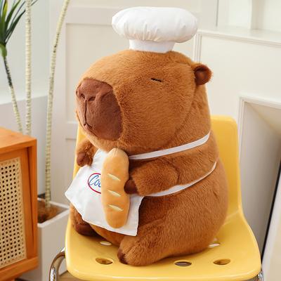 Boneca infantil aniversário chapéu de chef feminino capivara kapibara boneca brinquedo de pelúcia travesseiro de dormir ideias de presente