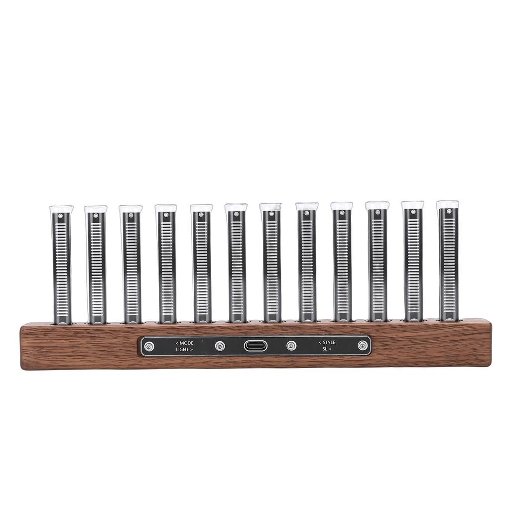 LED Music Spectrum Display Home Audio Analyzer High Sensitivity Music Rhythm Light Bar with 12 Light Tubes Adjustable