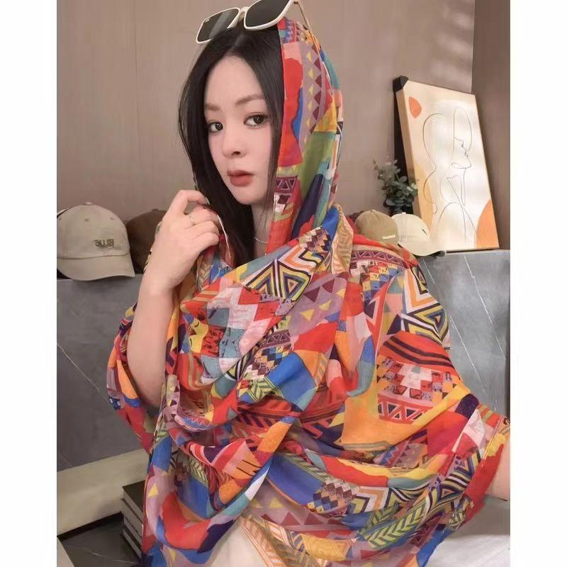 Ethnic Style Scarf for Women Sunscreen Scarf Beach Scarf, Beach Scarf New Style Scarf