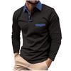 Men's Long Sleeve Polo Shirt, Slim Casual Top with Pocket