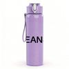 1PC Jeans Letter Minimal Print 750ml Color Plastic Sports Water Bottle Leakproof Flip Straw Lid Suitable for Sports Office Home Use
