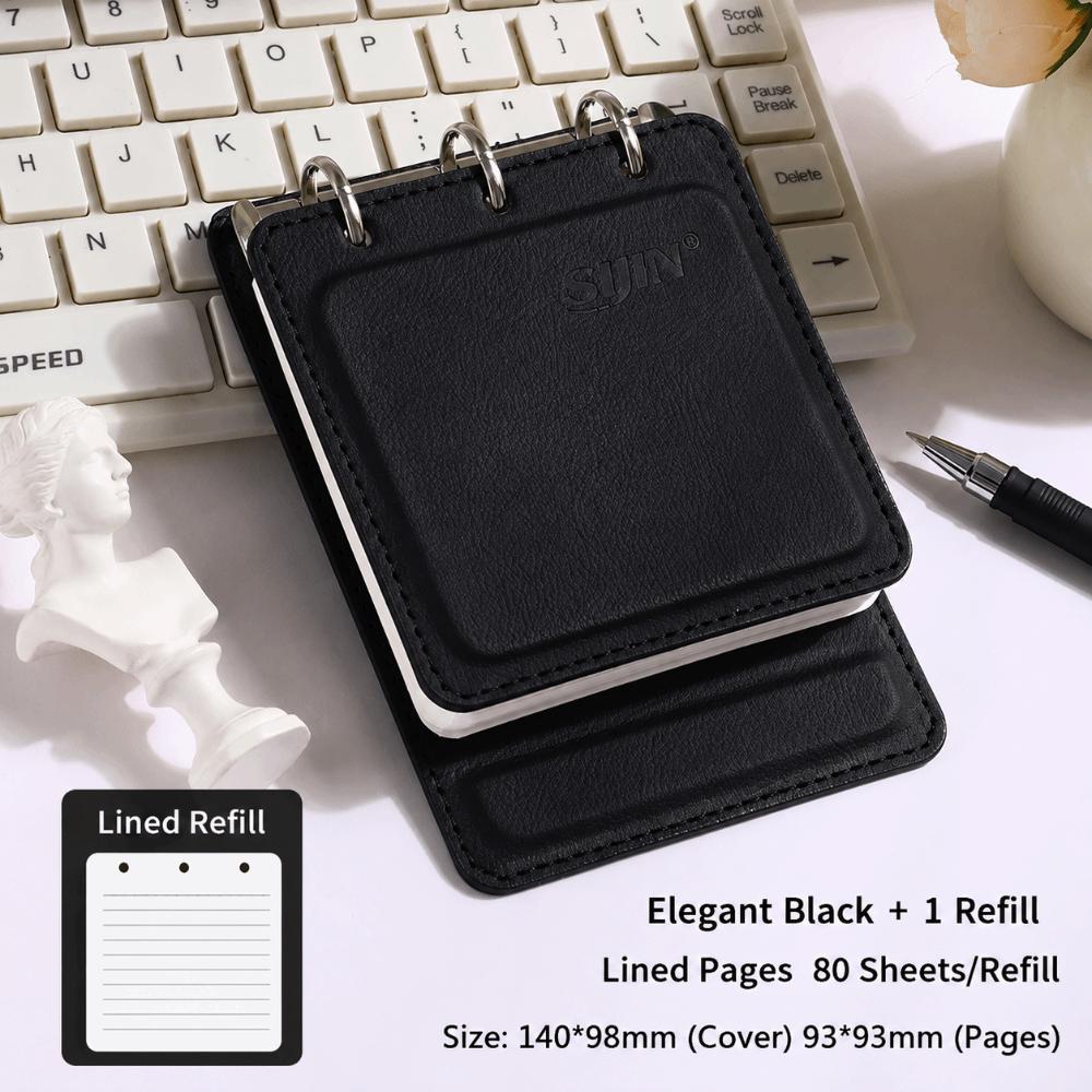 A7 Loose-leaf Notebook PU Leather Mini Journal Durable Note Pad Travel