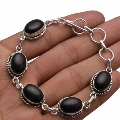 Black Onyx Gemstone Handmade Designer Boho Bracelet, Gift For Her, 925 Sterling Silver, Statement Jewelry, Women Bracelet
