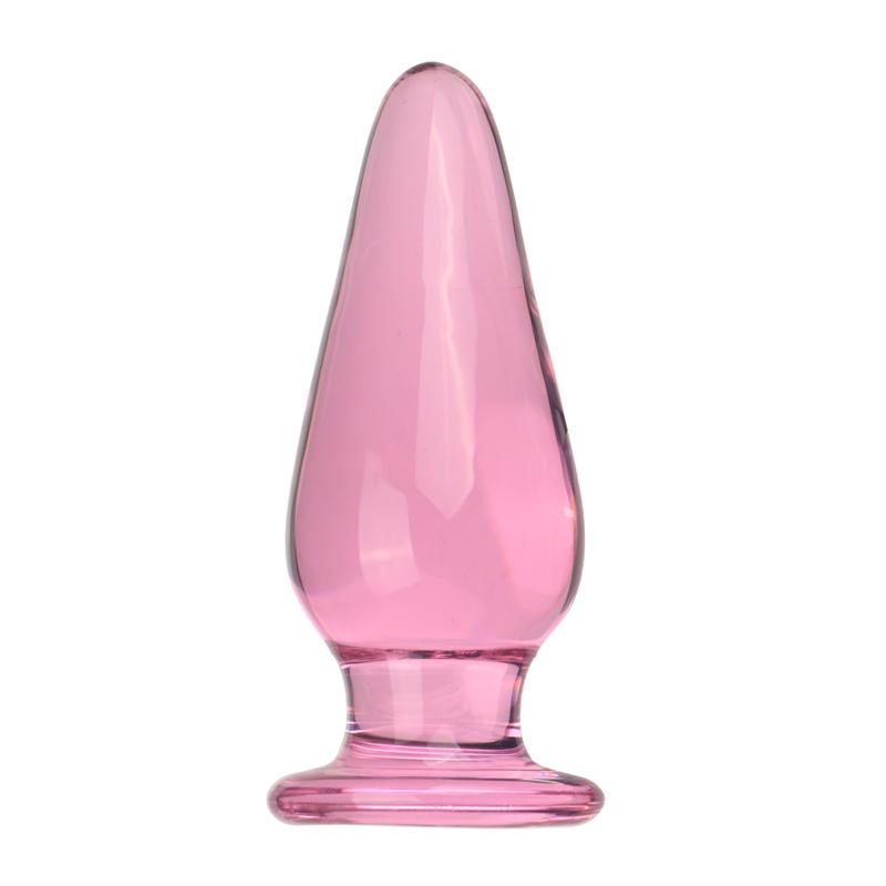 Plugi anale din sticlă Jucării sexuale roz pentru fete Masturbator anal Produse lesbiene pentru adulți Jucării anale 130/160g cu filet