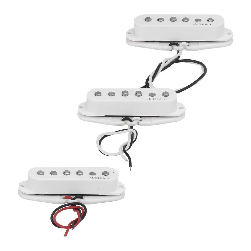 3Pcs Guitar Pickup Single Coil Set Alnico 5 Magnetic Accessory Replacement GMB137White