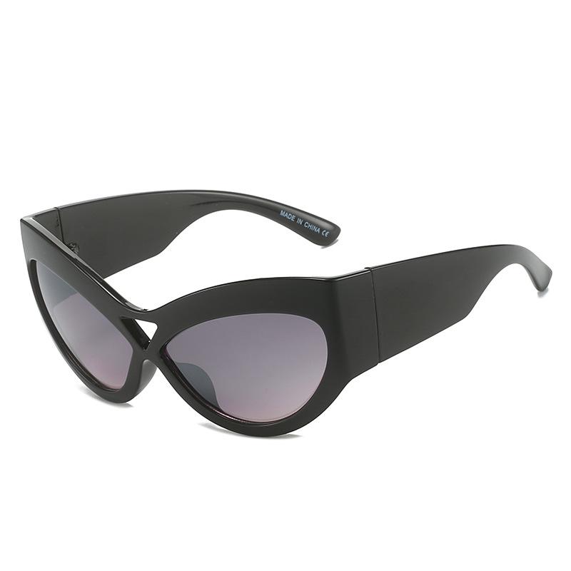 

Y2K Cat Eye Sunglasses Women Retro Big Butterfly Shape Hollow UV400 Shades Wide Legs Fashion Sun Glasses As shown