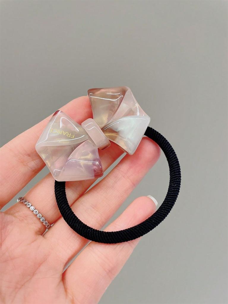 1 acetic acid headband big bow acetic acid head rope new gradient ponytail leather band high elastic fashion hair rope tide