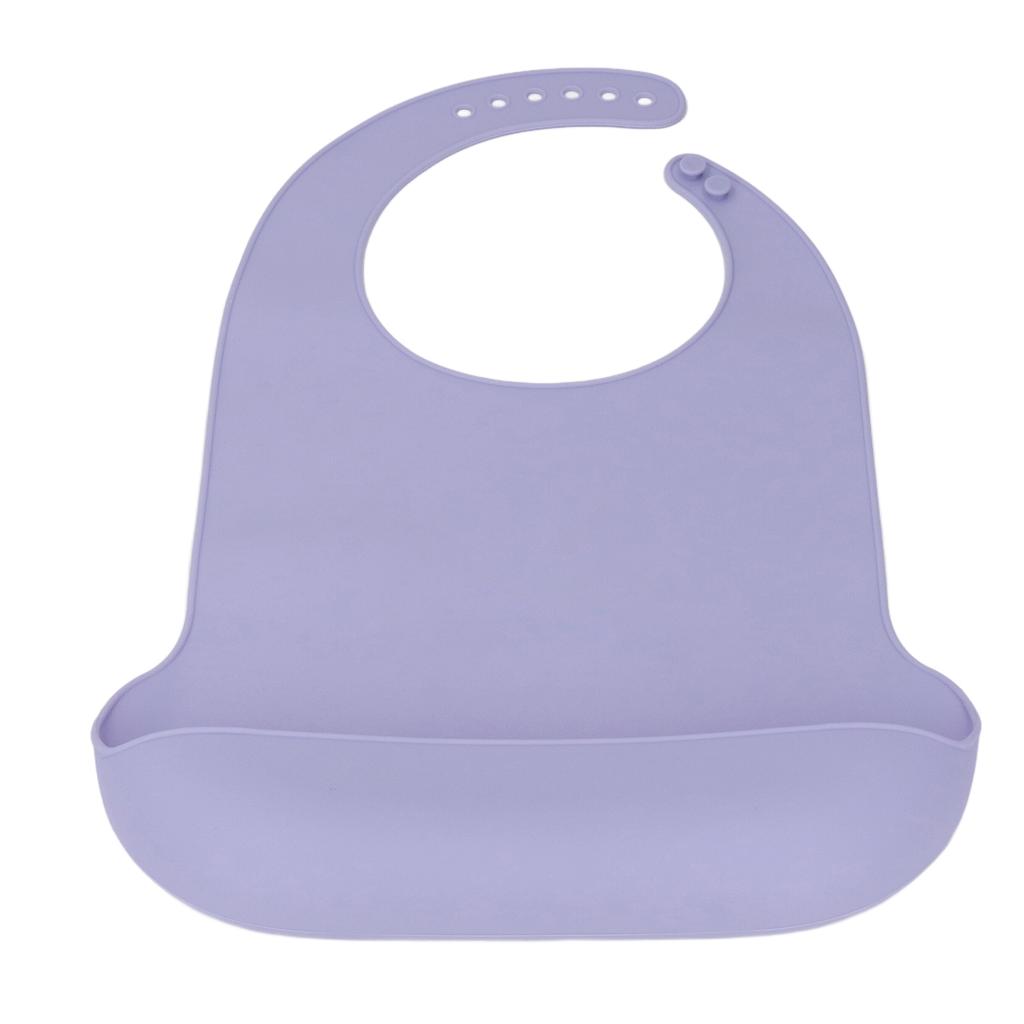 Adult Silicone Bib with Crumb Catcher Adjustable Washable Waterproof Easy To Clean Bib for Seniors Disabled Purple 45 X