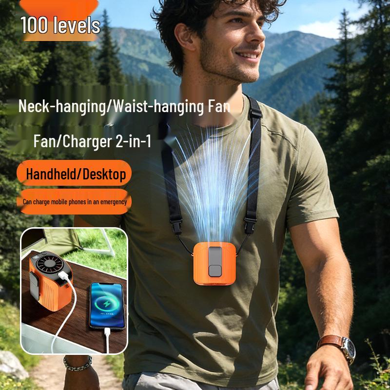 Portable High-Speed Hanging Waist Fan with Long Battery Life for Outdoor and Construction Use