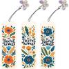 3Pcs Special Shaped Flower Pattern Diamond Bookmark Art Project DIY Diamond Bookmark with Crystal Pendant for Reading Day Gift