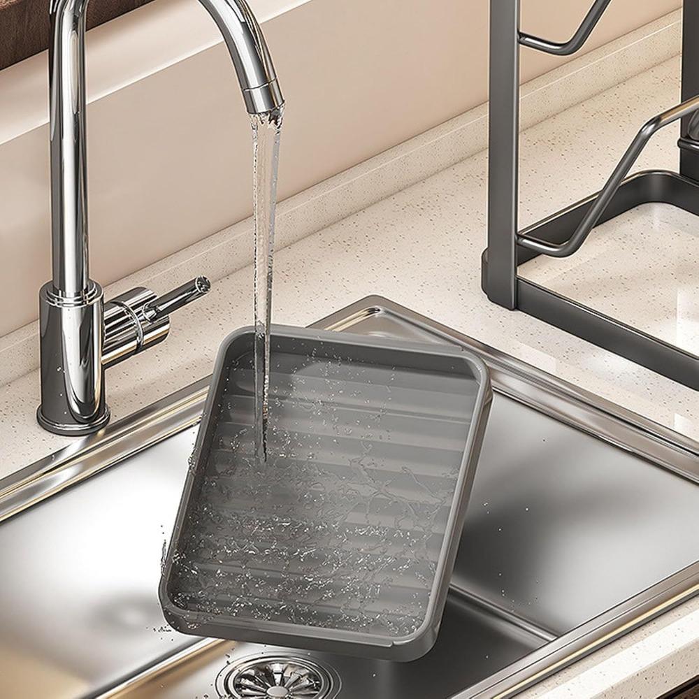 1 Grey Lid Storage Rack, Kitchen Lid Rack, Spatula Rack for Kitchen Countertop YQ