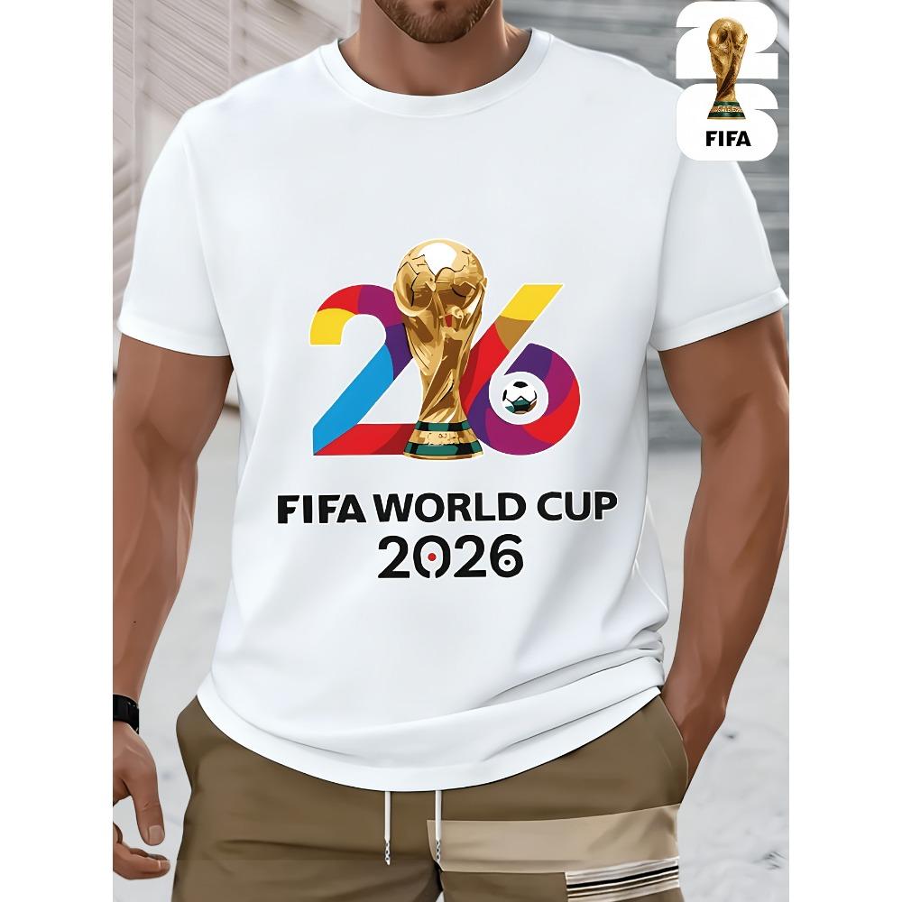 2026 USA-Canadian Cup, FIFA Football-themed Fun Print Men's Short-sleeved T-shirt, Fashionable and Trendy Summer Top, a Must-have for Football Fans,