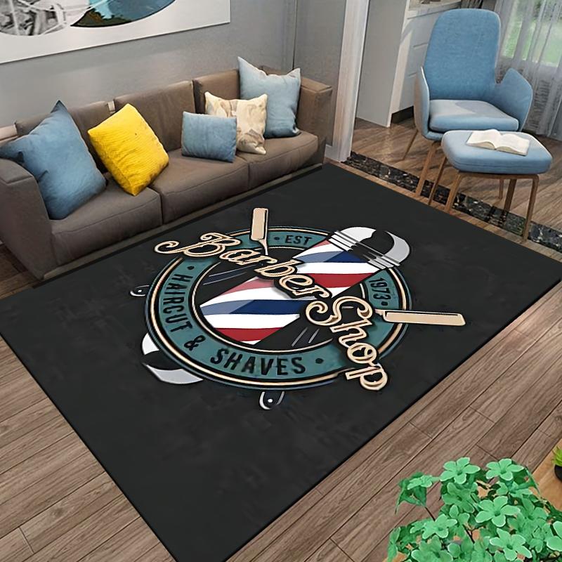 Barber Shop Carpet with Retro Barber Pole Design for Home Decor Suitable for Use As an Anti-slip for Living Room Bedroom Sofas