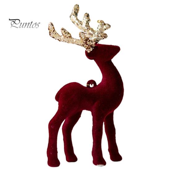 

Рождественская фигурка оленя, сверкающие украшения в виде оленей, украшение для дома в виде лося на рождественскую елку, двери, окна, декор вино красного