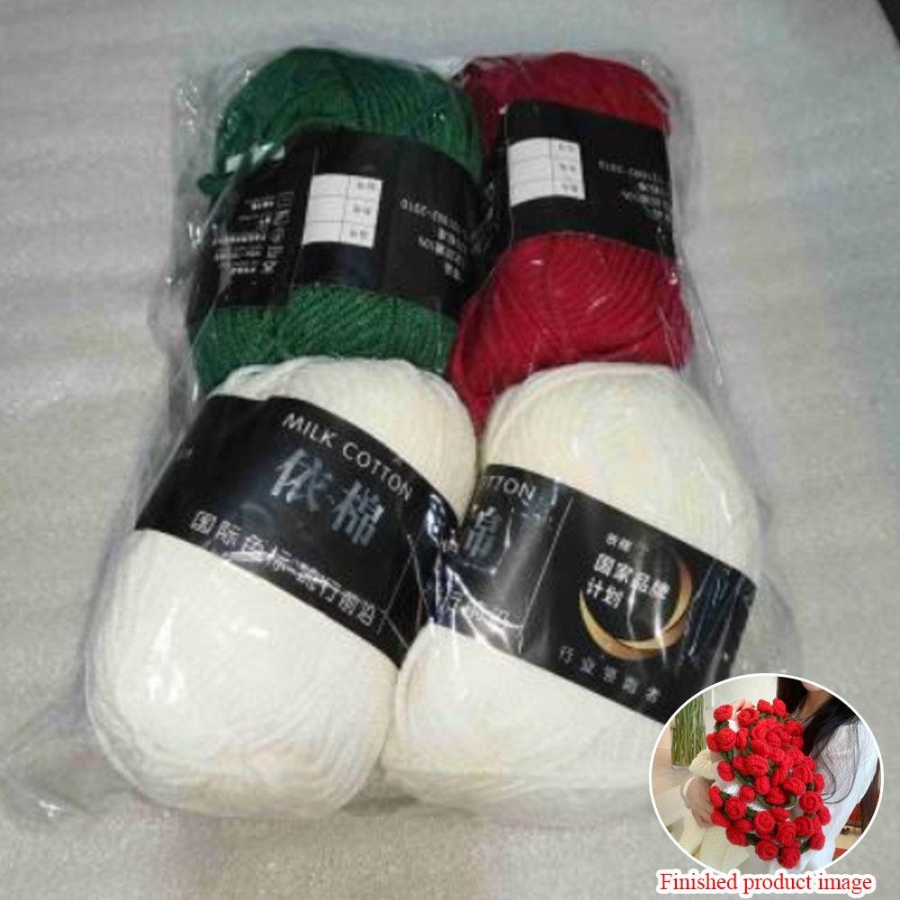 

Handmade Crocheted Bouquet Blanket Crochet Kit DIY Folding Blanket Material Package Gift 40cm-Rose