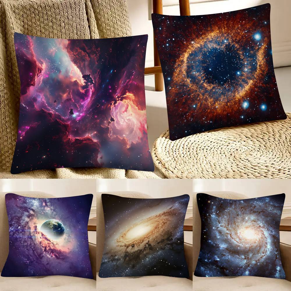 Universe Galaxy Planet Pillow Case Fashion Square Pillowcase Bedroom Sofa Room Ins Decoration Leisure