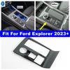 Carbon Fiber Look Auto Central Control Gear Box Shift Panel Button Frame Cover Trim For Ford Explorer  Interior Accessories