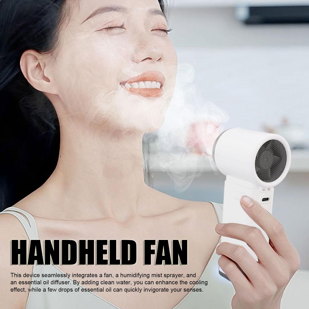 Handheld Turbine Fan Rechargeable High Speed 1 to 199 Speed Personal Mist Fan for Summer