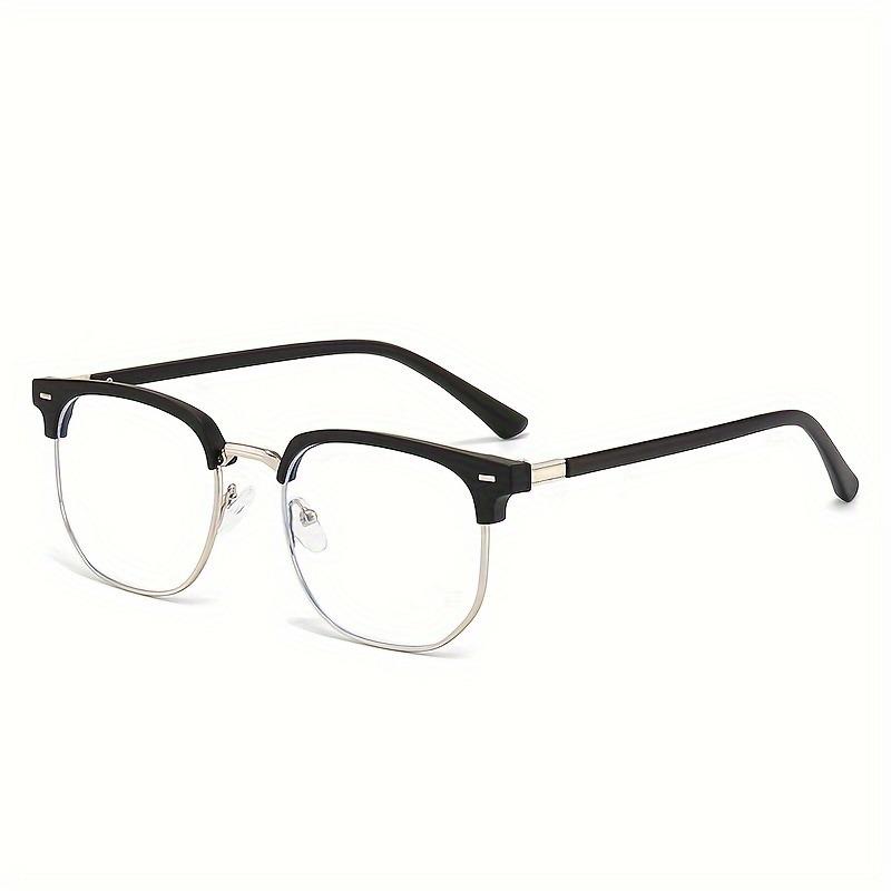 1 Piece Of Men'S Casual Style Half Framed Glasses Pc Lenses Decorative Glasses Black Ideal Gift Choice