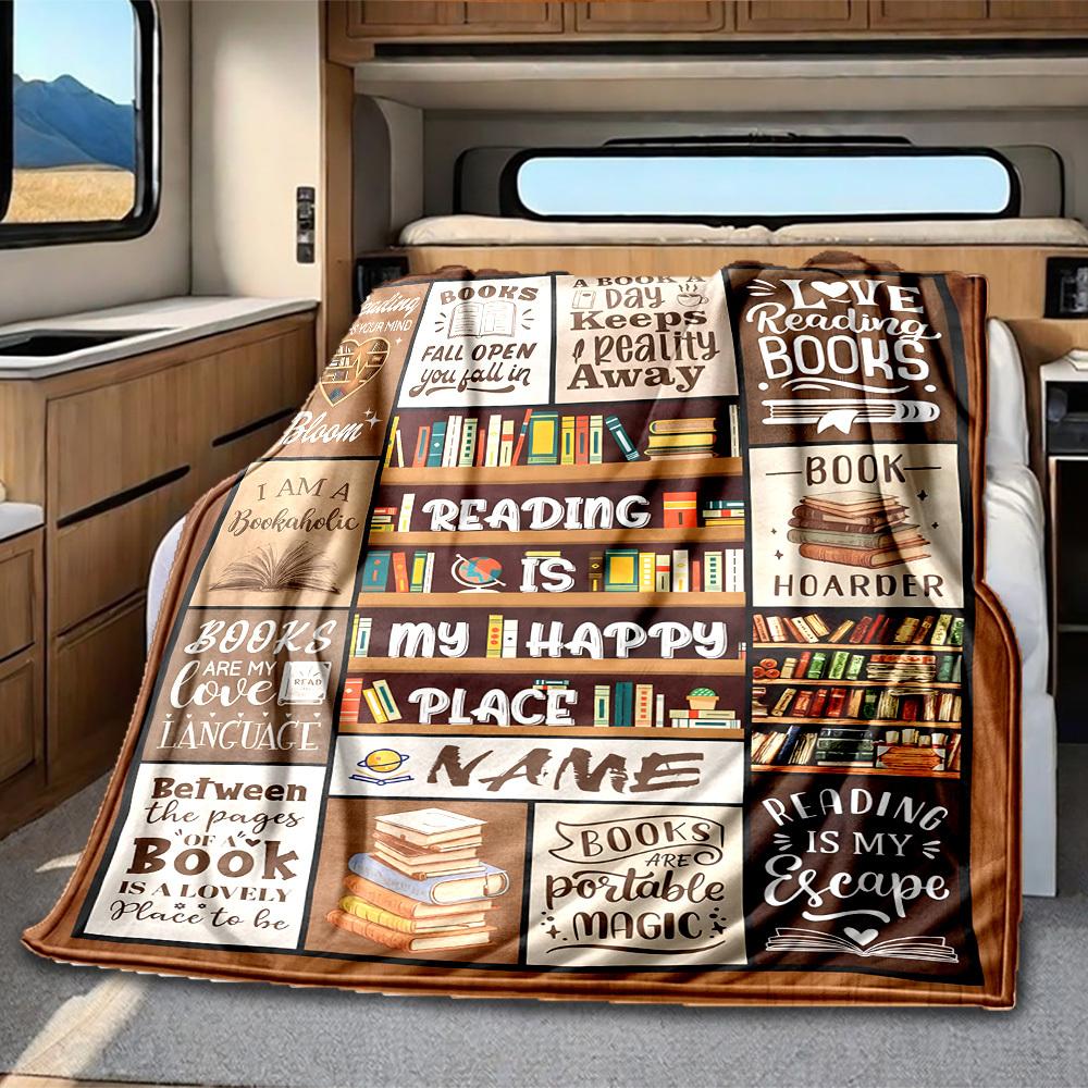 Reading Customize Your Name Rv Blanket Soft Lightweight Allseason Comfort For Travel Camping Picnics Sofas Rvs Beds Living Rooms Perfect Gift For