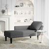 Chaise longue in tessuto a coste grigio scuro con cuscino