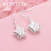 Luxury 925 Sterling Silver Exquisite Star Openwork Earrings for Women Fashion Jewelry Wedding Accessories