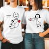 TSHIRT (1669) LOVE MAGNET Couple Matching Heart Magnet Happy Valentine Day Shirt