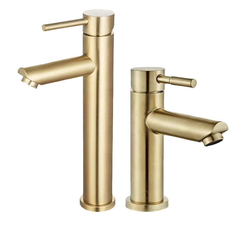 Single Cold Tap Brushed Gold Basin Faucet Bathroom Faucet Water Faucet Waterfall Bathroom Tap 304 Stell Stainless