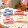 Hair Claw Clip Back Head Claw, Hollow Square Large Clip, Plaid Print Medium Anti-Slip Teeth Accessory for Daily Wear High Hardness