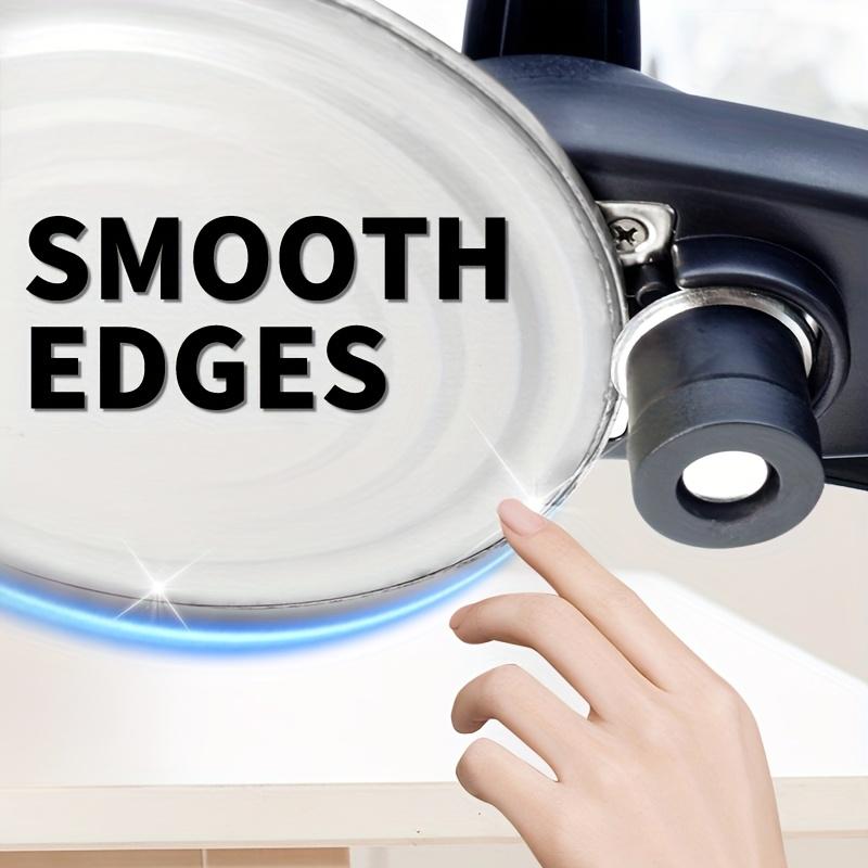 4 in 1 Stainless Steel Manual Can Opener with Removable Non Slip Handle , Portable, Safe , Smooth Cutting for Cans, Lids, Bottle Caps , Beer Caps