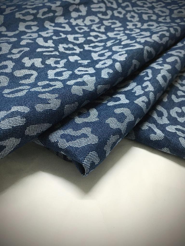 Designed Denim Thin Cloth Cotton for Denim Handmade Fabric, Fabric, Scraps, Denim, Scraps, Fabric, Crafts, Remakes, (Leopard Print, Center)