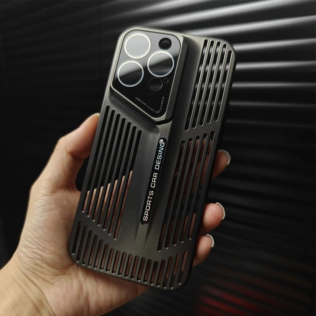 Matný tenký kryt s plnou ochranou objektivu pro iPhone 16 15 14 13 12 Pro Max Plus, módní dutý kryt s odvodem tepla z PC