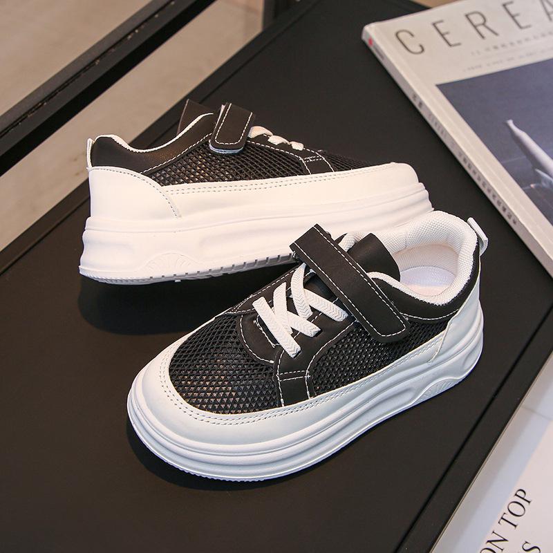 Kids Velcro Strap Breathable Mesh Thick Sole Casual Skate Sneakers 21