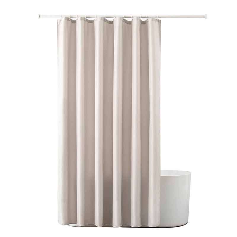 Waterproof Imitation Linen Shower Curtain - 235g Polyester, Thick Solid Color, Ideal for Bathroom Partitions