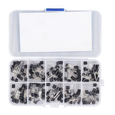 200-teiliges schwarzes Leistungstransistor-Set, 10 Werte, Transistor-Kit mit geringem Stromverbrauch BC327-BC558