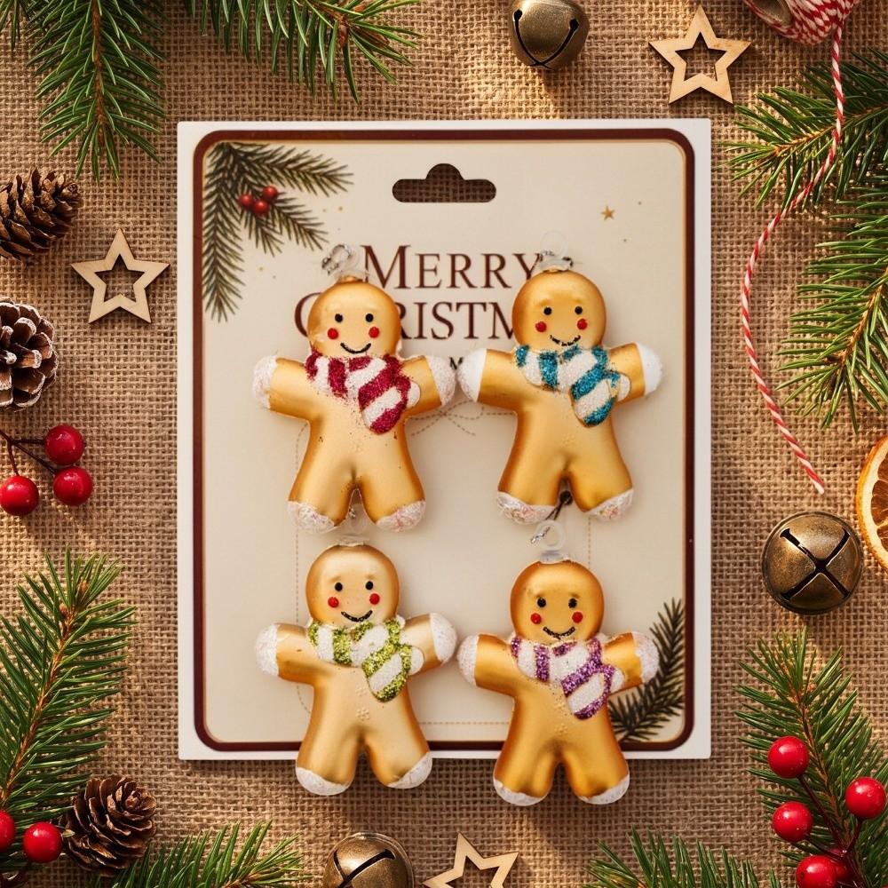 4PCS Packaged Set Tree Pendant Assorted Shapes Hanging Decoration Xmas Bauble  Festive Arrangement