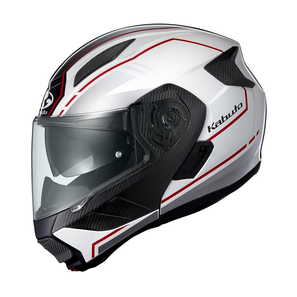 OGK KABUTO Motorcycle Helmet System RYUKI BEAM White Red (Size: XL)