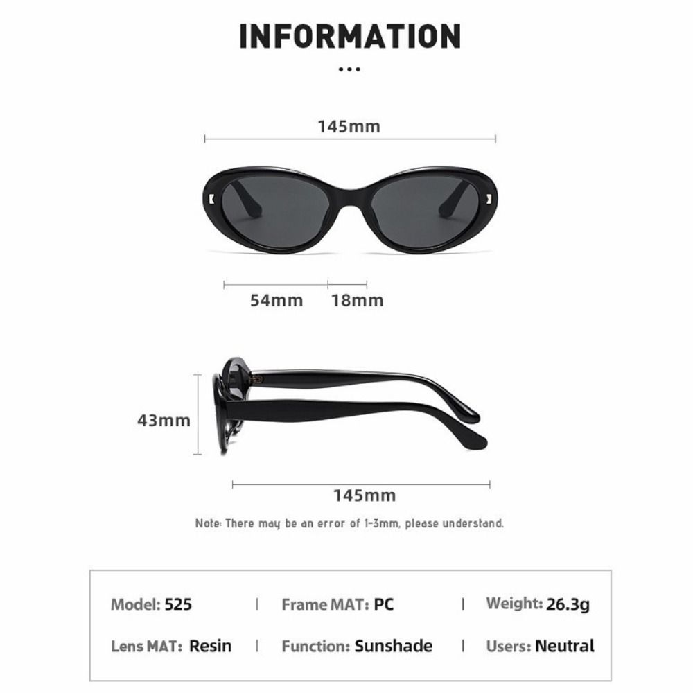 New Elliptic Frame Women Sunglasses Uv Protection Uv400 Black Shades Anti-Reflective Retro Sunglasses Cycling
