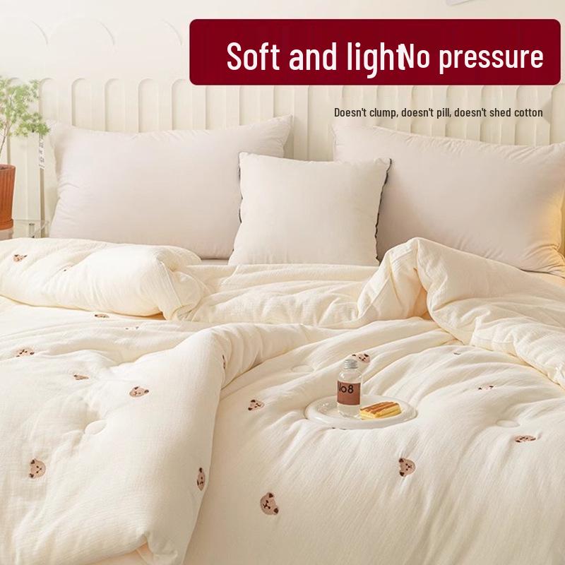 Edredom de Gaze de Camada Dupla de Fibra de Soja - Quente Inverno, Primavera/Outono, Edredom de Algodão Infantil e Inserção de Edredom Fresco de Verão