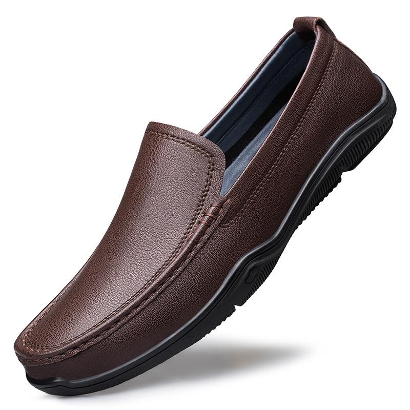 Men's Formal Leather Slip-On Loafers - New Style, Large Size, Versatile & Fashionable Dad Shoes