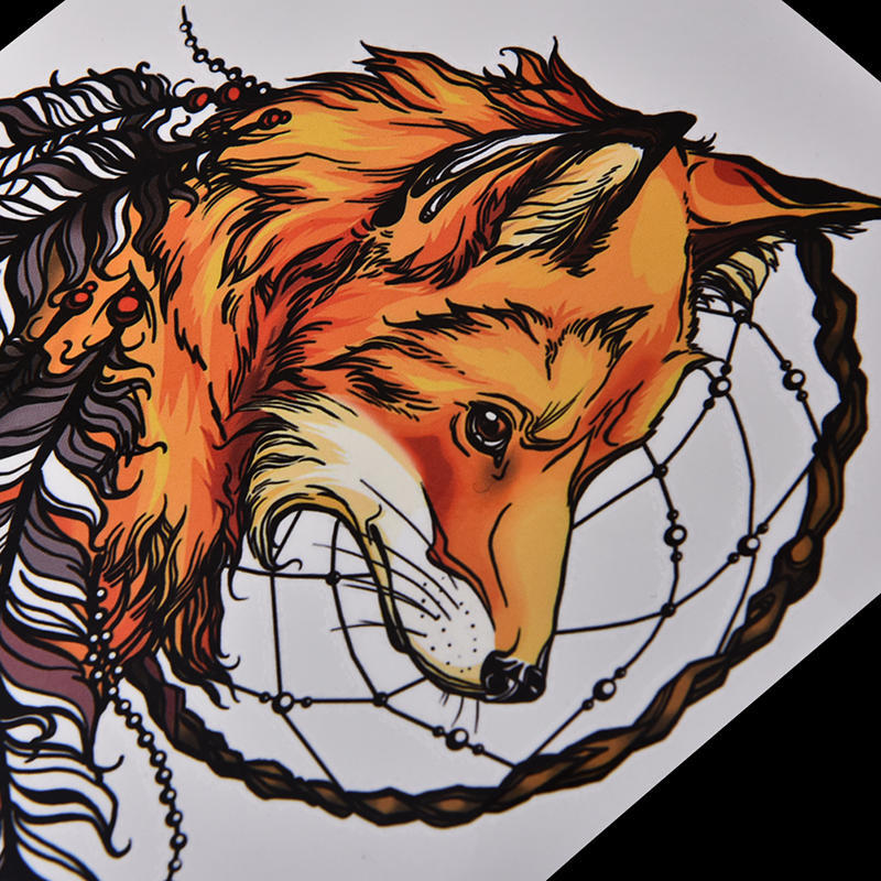 Waterproof Fox Dreamcatcher Temporary Tattoo Large Arm Body Art Tattoos Sticker,