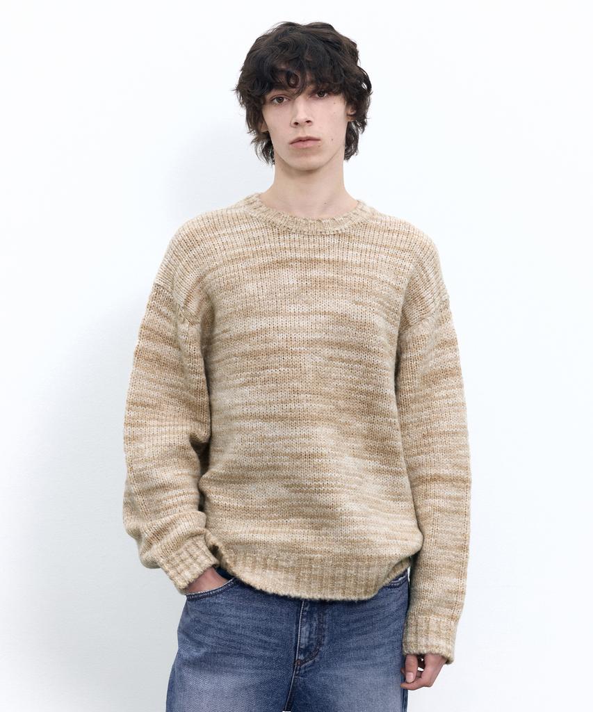 INSILENCE Italian Wool Mixed Pullover Light Beige
