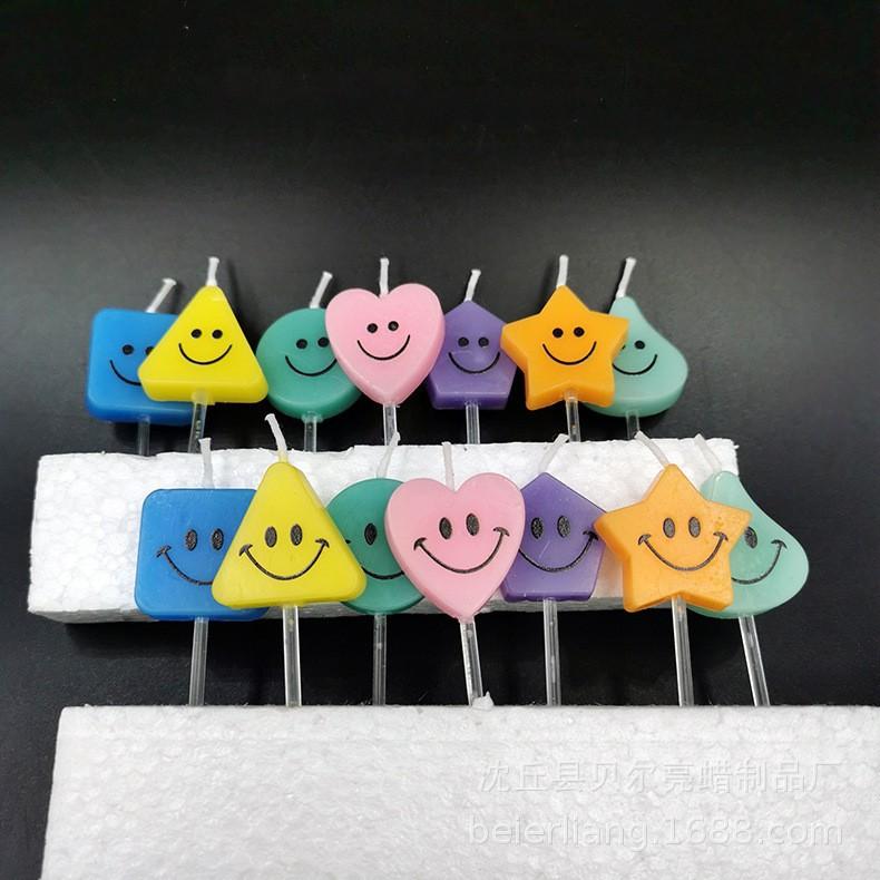 Personalized Smile Birthday Cake Decoration Candle Atmosphere Children Creative Smile Face Pattern Birthday Candle