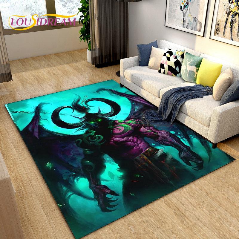 3D World of Warcraft , WOW Game Area Rug Large ,Carpet Rug for Living Room Bedroom Sofa Doormat Decoration ,Kids Non-slip Floor Mat