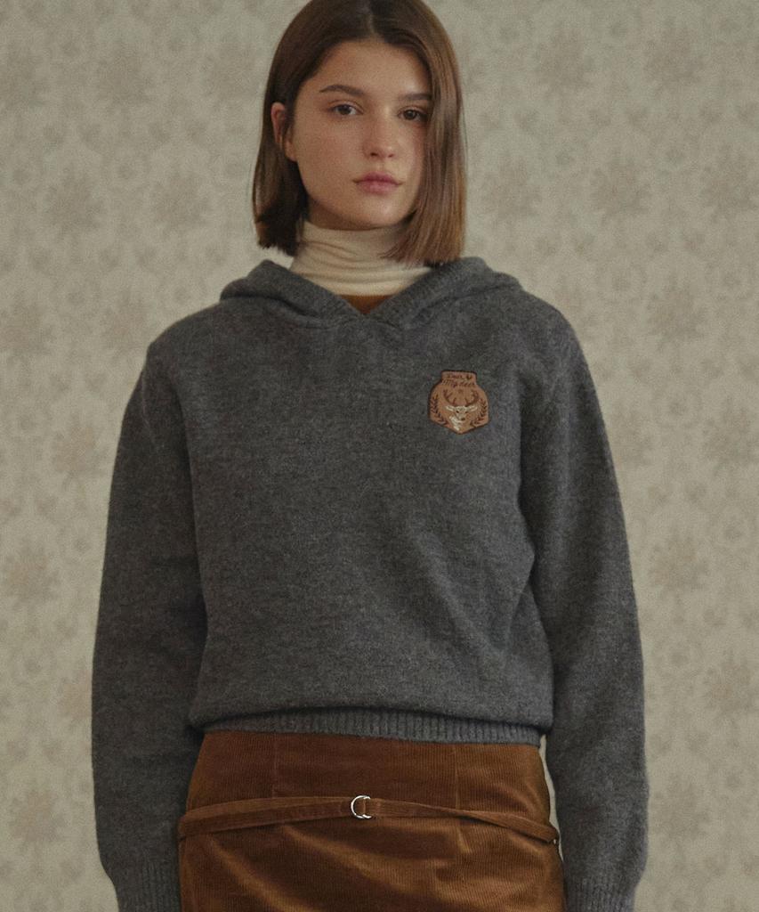 Dieomaidieo Wappen Knit Hoodie (Gray)