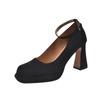 2025 New Sexy Ankle Strap Shoes Women High Heels Shoes Round Toe Pumps Thick Sole Heeled Dance Party Wedding Shoes Female