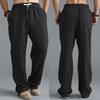 Herrenmode-Hose, Leinen-Stil, locker, lässig, atmungsaktiv, Outdoor, Sommer, solide Sportbekleidung