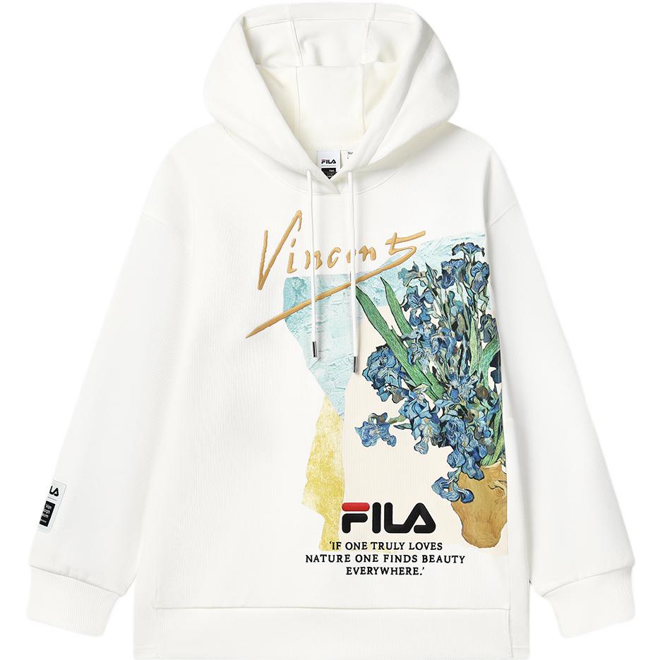 

FILA X Van Gogh Collaboration Series Van Gogh Museum 2.0 Plant Print Letter Hoodie Women hoodies Cloud-White F11W318207FWT L