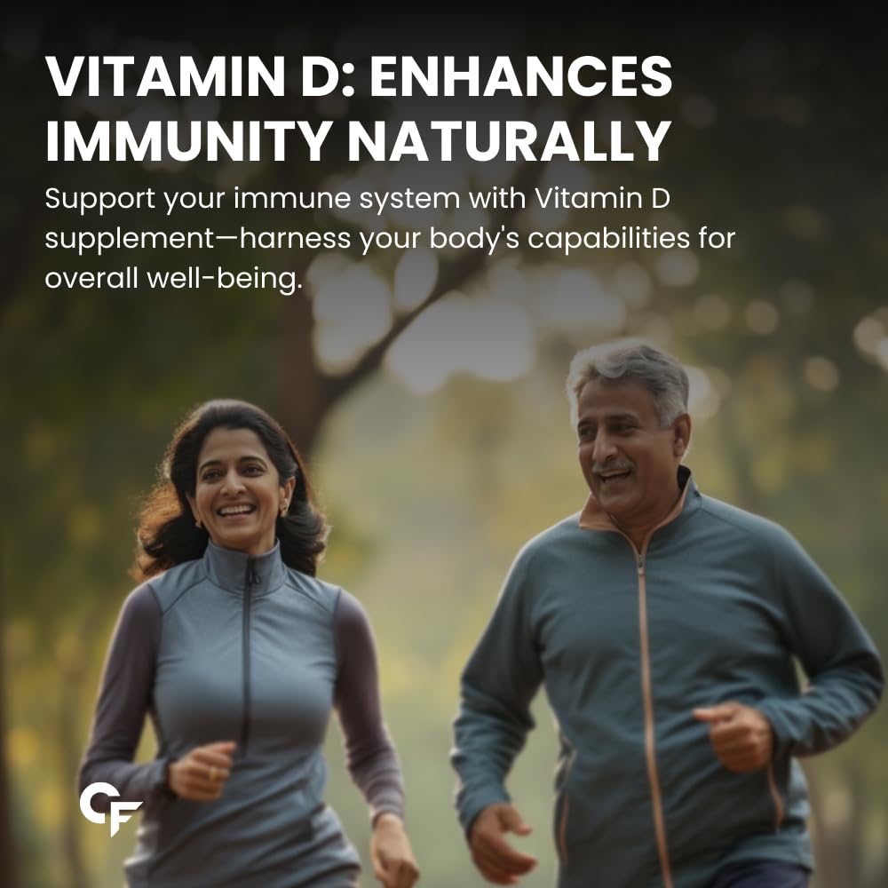 Carbamide Forte Vitamin D3 60000IE 90 Tabletten für Männer & Frauen | Immununterstützung, Knochengesundheit, Orangenaroma -