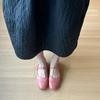 Pink Single Shoes Women's Gentle Brock Carved Shallow Mouth One-word Buckle with Flat Mary Jane Shoes